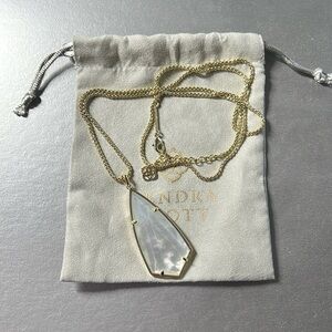 Kendra Scott gold and ivory pendant long necklace